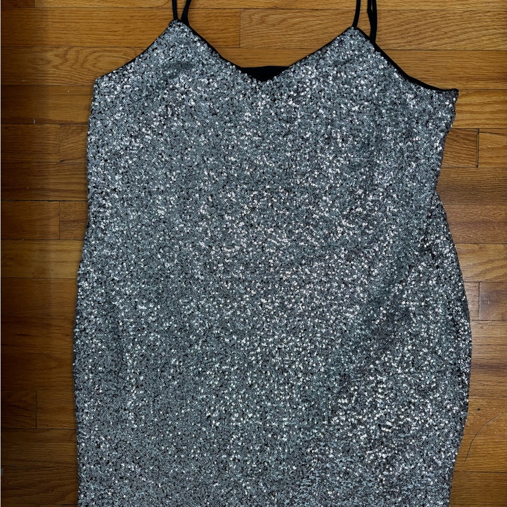 Express NWT, Silver Sequin Dress, Size XL
